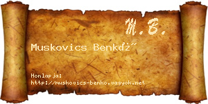 Muskovics Benkő névjegykártya